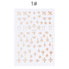 1 Sheet Rose Gold 3D Nail Art Sticker Set #41137-Nail Art-Universal Nail Supplies