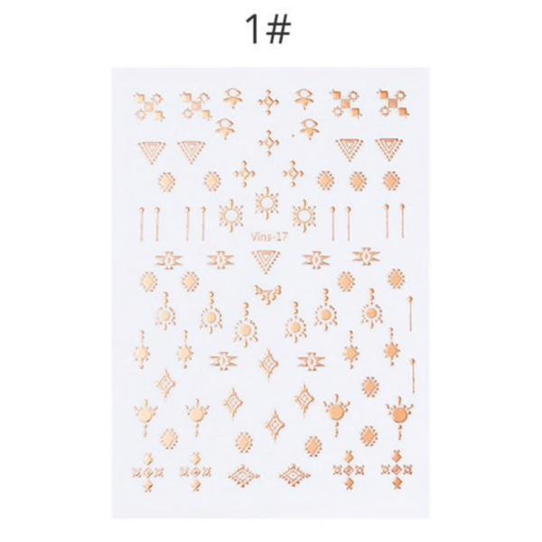 1 Sheet Rose Gold 3D Nail Art Sticker Set #41137-Nail Art-Universal Nail Supplies