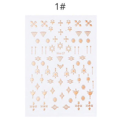 1 Sheet Rose Gold 3D Nail Art Sticker Set #41137-Nail Art-Universal Nail Supplies