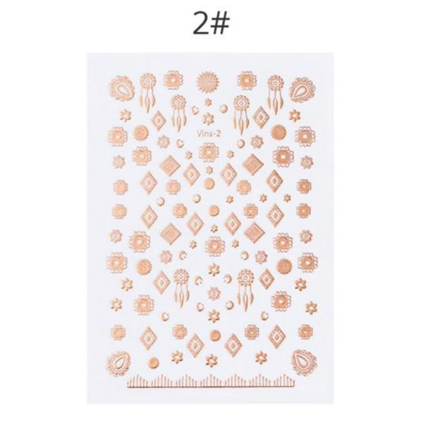 1 Sheet Rose Gold 3D Nail Art Sticker Set #41137-Nail Art-Universal Nail Supplies