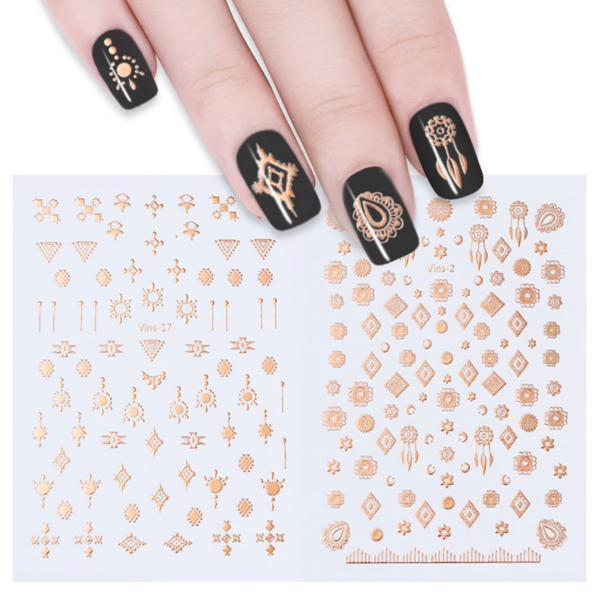 1 Sheet Rose Gold 3D Nail Art Sticker Set #41137-Nail Art-Universal Nail Supplies
