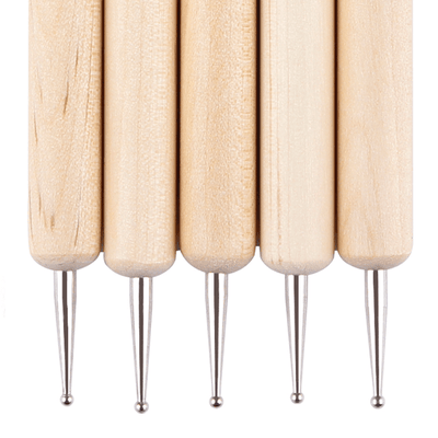 2 Way Wooden Dotting Pen Set of 5 #14198-Gel Nail Polish-Universal Nail Supplies