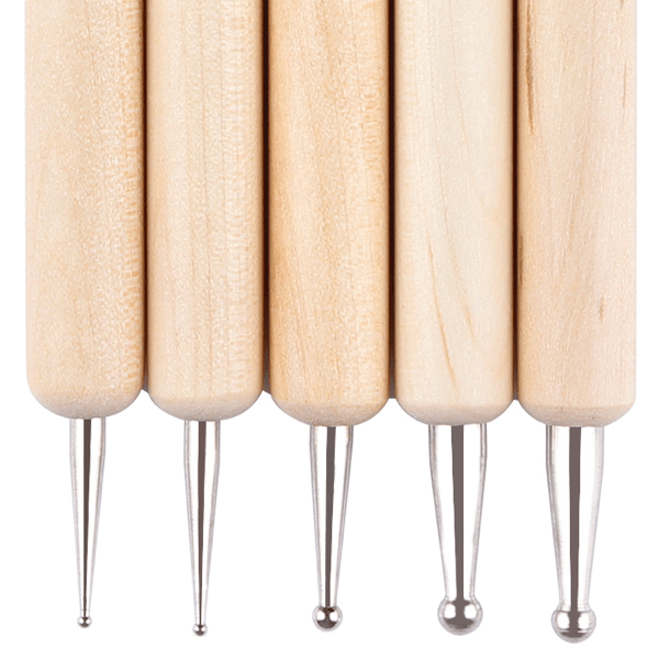 2 Way Wooden Dotting Pen Set of 5 #14198-Gel Nail Polish-Universal Nail Supplies