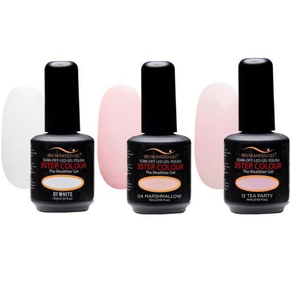 Bio Seaweed French Manicure Set - 3Step Colour Gel Polish set of 3-Gel Nail Polish-Universal Nail Supplies