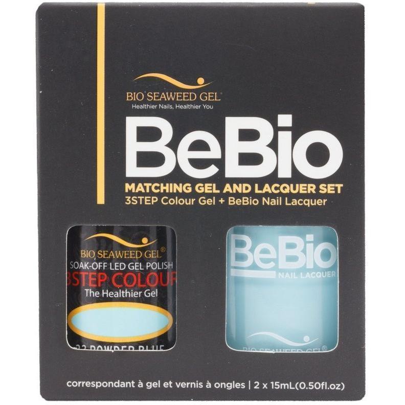 Bio Seaweed Gel Color + Matching Lacquer Powder Blue #23-Gel Nail Polish + Lacquer-Universal Nail Supplies
