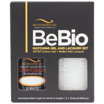 Bio Seaweed Gel Color + Matching Lacquer White #01-Gel Nail Polish + Lacquer-Universal Nail Supplies
