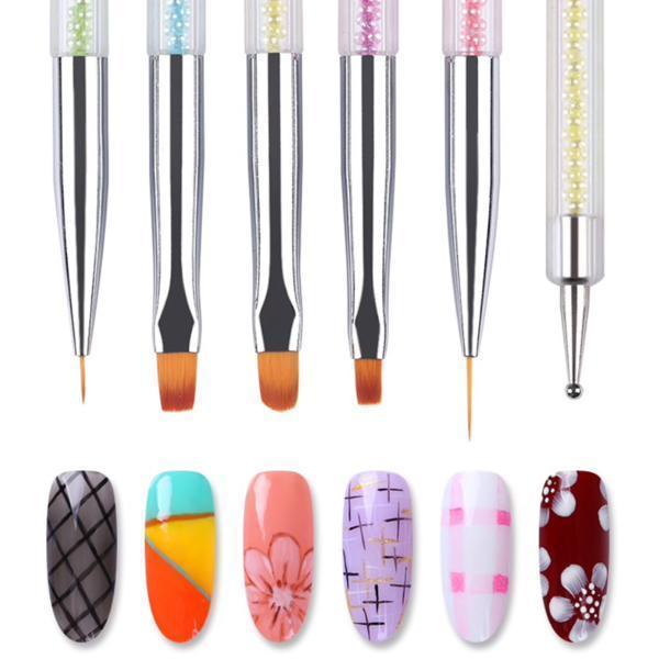 Born Pretty - 5 Pcs Dual Ended Nail Dotting Liner Brush Set #41672-Nail Tools-Universal Nail Supplies