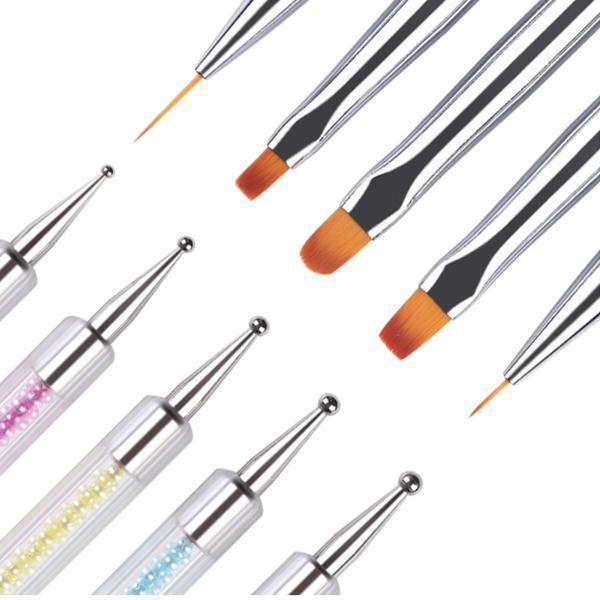 Born Pretty - 5 Pcs Dual Ended Nail Dotting Liner Brush Set #41672-Nail Tools-Universal Nail Supplies