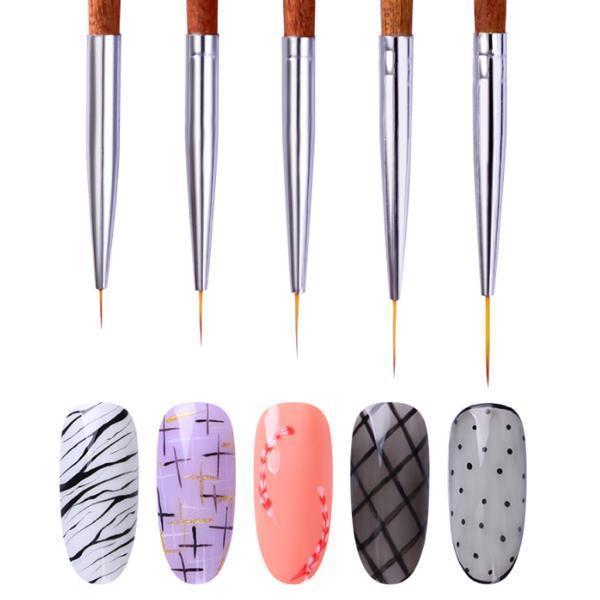 Born Pretty - 5 Pcs Nail Liner Brush Set #41284-Nail Tools-Universal Nail Supplies