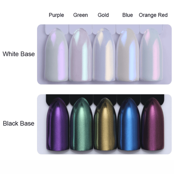 Born Pretty - Chrome Effect Shimmer Set of 5 Colors #30290-Gel Nail Polish-Universal Nail Supplies