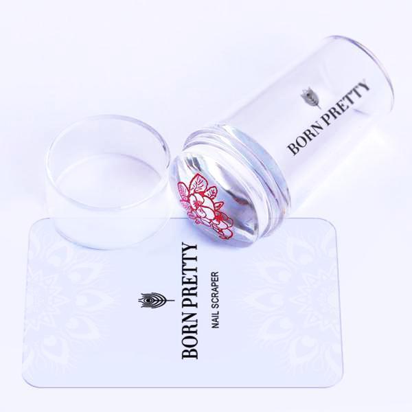 Born Pretty - Clear Jelly Stamper + Nail Scraper #25560-1 + #22140-Gel Nail Polish-Universal Nail Supplies