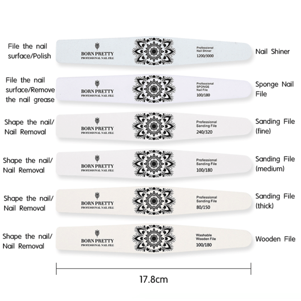 Born Pretty - Nail Files Set of 6 #44827-Nail Tools-Universal Nail Supplies