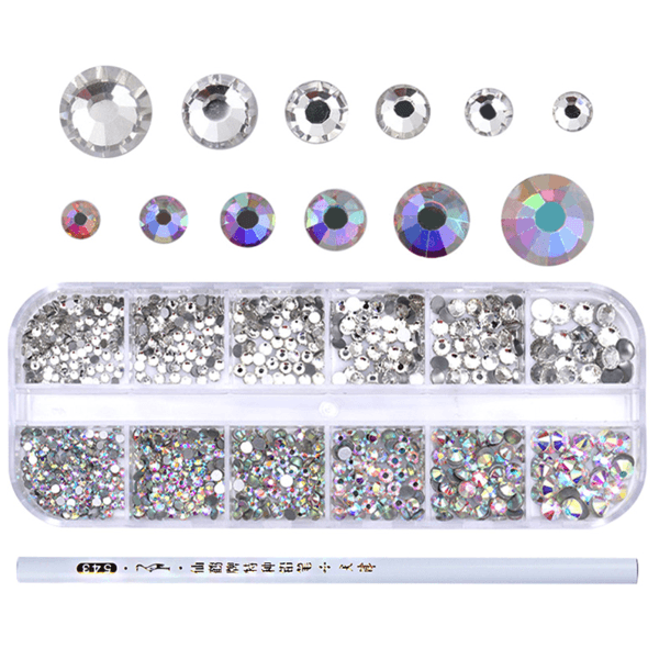 Born Pretty - Nail Rhinestone With Flat Dotting Pen #41994 + #3974-2-Nail Tools-Universal Nail Supplies