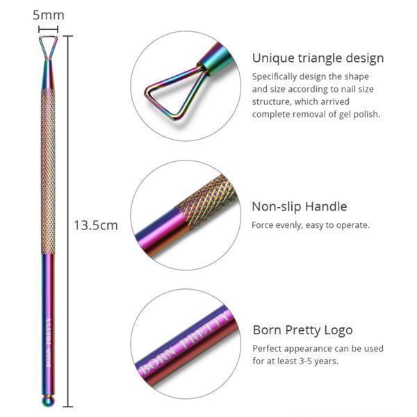 Born Pretty - Rainbow Triangle Head UV Gel Remover #41980-Gel Nail Polish-Universal Nail Supplies