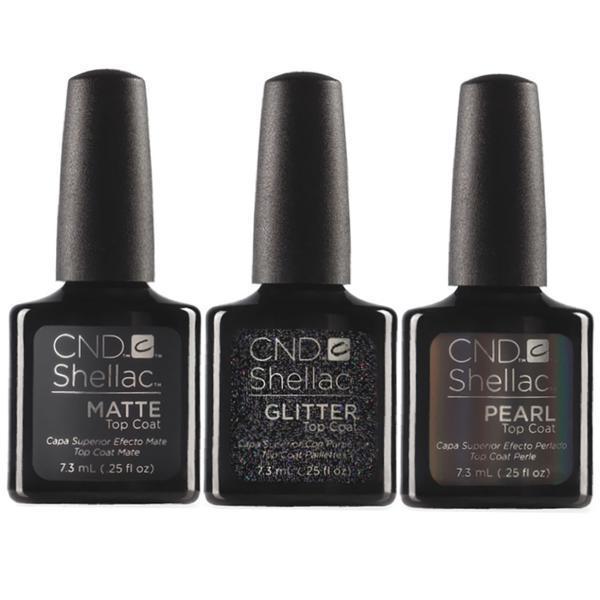 CND Creative Nail Design Shellac - Matte + Glitter + Pearl Top Coat