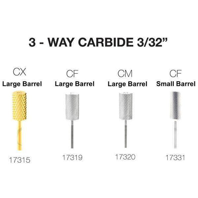 Cre8tion Nail Drill Tip - 3 Way Carbide 3/32"-Nail Tools-Universal Nail Supplies