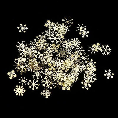 Full Beauty - 3D Gold Metal Nail Art Decoration Snowflakes-Nail Art-Universal Nail Supplies