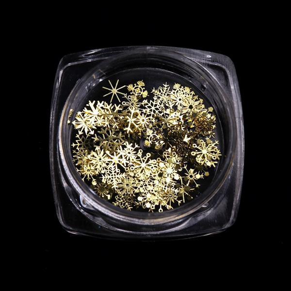 Full Beauty - 3D Gold Metal Nail Art Decoration Snowflakes-Nail Art-Universal Nail Supplies