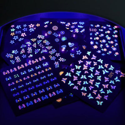 Full Beauty - Glow In The Dark 3D Sticker Nail Art Designs 24 pcs-Nail Art-Universal Nail Supplies