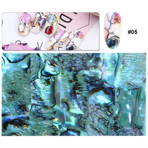Full Beauty - Holographic Seashell Mermaid Marble Decal Wraps-Nail Art-Universal Nail Supplies