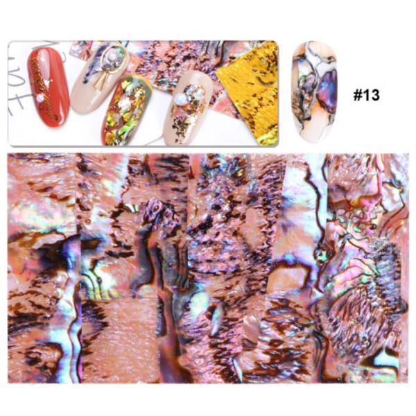 Full Beauty - Holographic Seashell Mermaid Marble Decal Wraps-Nail Art-Universal Nail Supplies