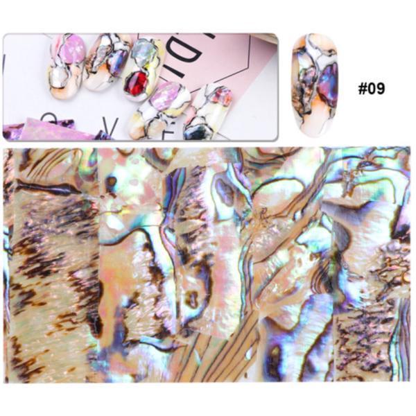 Full Beauty - Holographic Seashell Mermaid Marble Decal Wraps-Nail Art-Universal Nail Supplies