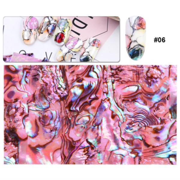 Full Beauty - Holographic Seashell Mermaid Marble Decal Wraps-Nail Art-Universal Nail Supplies