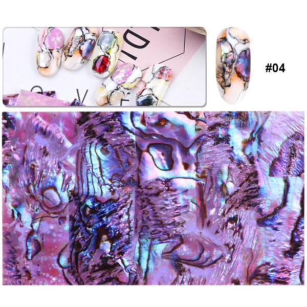 Full Beauty - Holographic Seashell Mermaid Marble Decal Wraps-Nail Art-Universal Nail Supplies