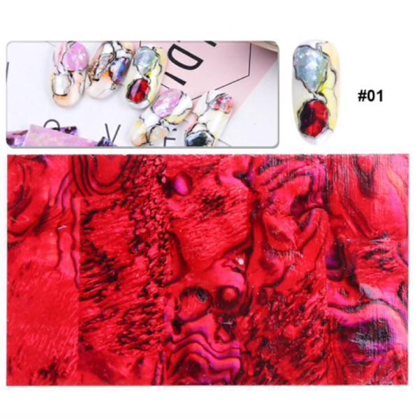 Full Beauty - Holographic Seashell Mermaid Marble Decal Wraps-Nail Art-Universal Nail Supplies