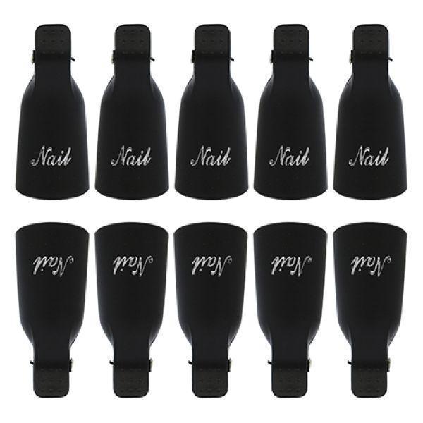 Gel Nail Polish Remover Black Clip Wraps Set of 10-Nail Tools-Universal Nail Supplies