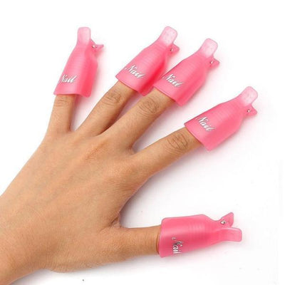 Gel Nail Polish Remover Pink Clip Wraps Set of 10-Gel Nail Polish-Universal Nail Supplies