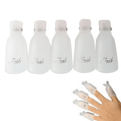Gel Nail Polish Remover White Clip Wraps Set of 10-Gel Nail Polish-Universal Nail Supplies