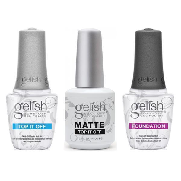 Harmony Gelish Foundation Base Coat + Top It Off + Matte Top Coat