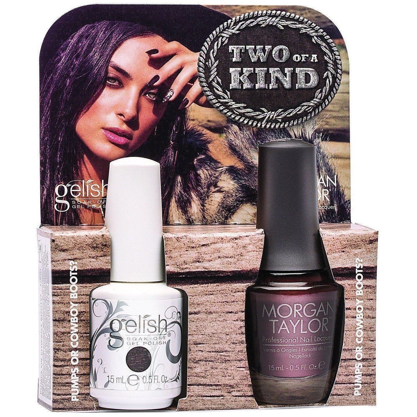 Harmony Gelish Pumps Or Cowboy Boots? #1110183 + Morgan Taylor #50183-Gel Nail Polish + Lacquer-Universal Nail Supplies