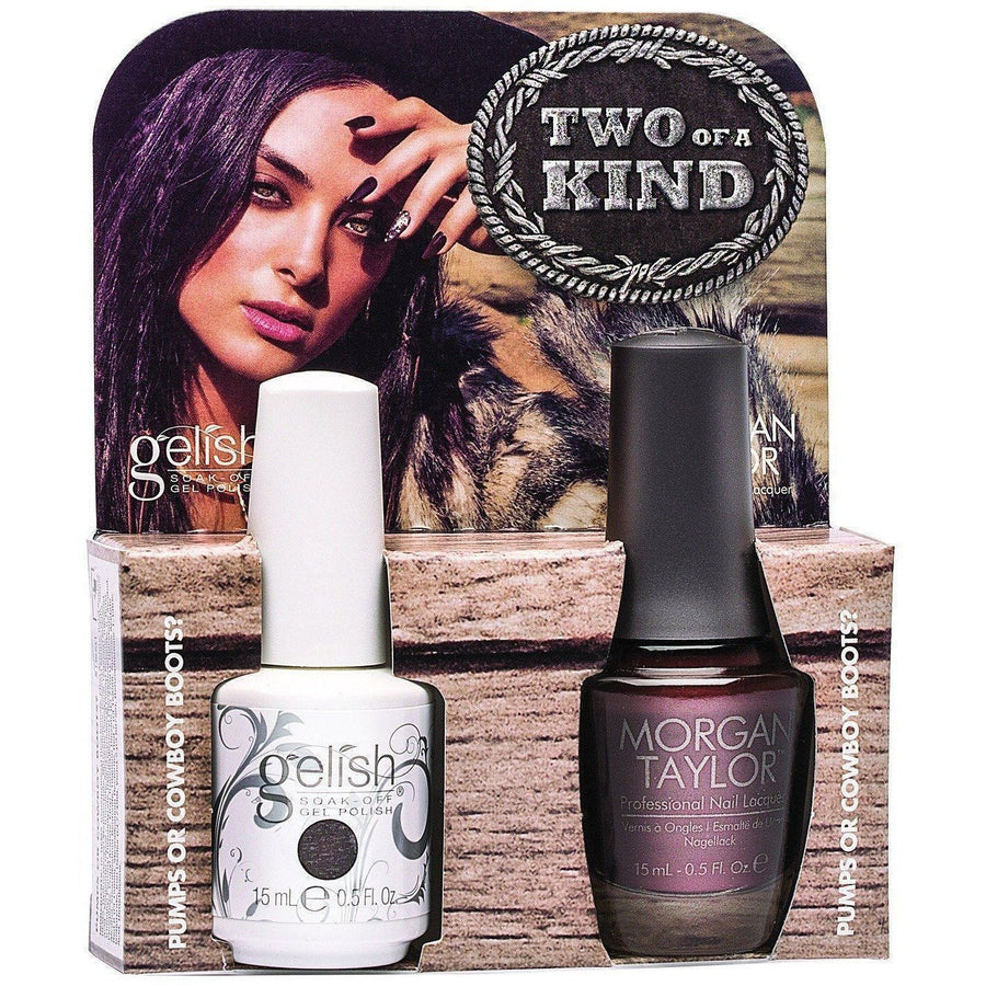 Harmony Gelish Pumps Or Cowboy Boots? #1110183 + Morgan Taylor #50183-Gel Nail Polish + Lacquer-Universal Nail Supplies