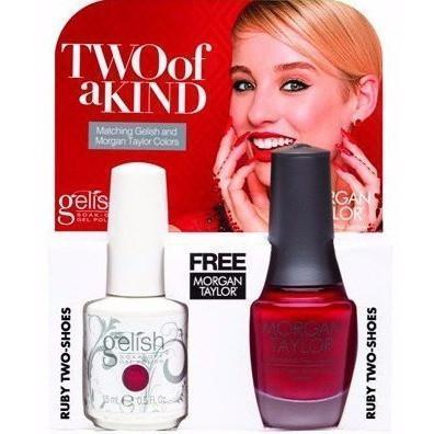 Harmony Gelish Ruby Two-Shoes #01080 + Morgan Taylor #50189-Gel Nail Polish + Lacquer-Universal Nail Supplies