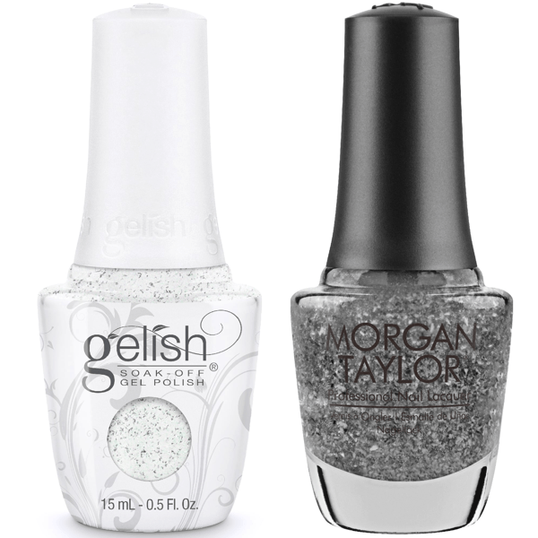 Harmony Gelish Silver In My Stocking #1110279 + Morgan Taylor #3110279-Gel Nail Polish + Lacquer-Universal Nail Supplies