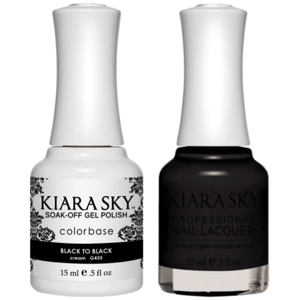 Kiara Sky Gel + Matching Lacquer - Black to Black #435-Gel Nail Polish-Universal Nail Supplies