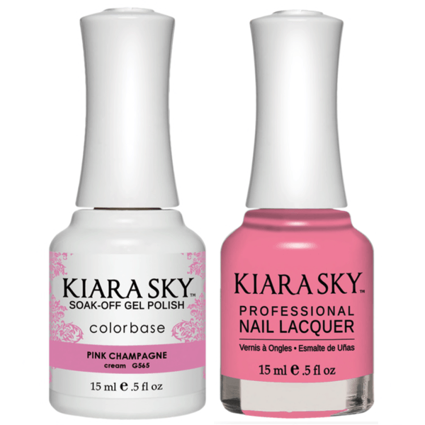 Kiara Sky Gel + Matching Lacquer - Pink Champagne #565-Gel Nail Polish-Universal Nail Supplies