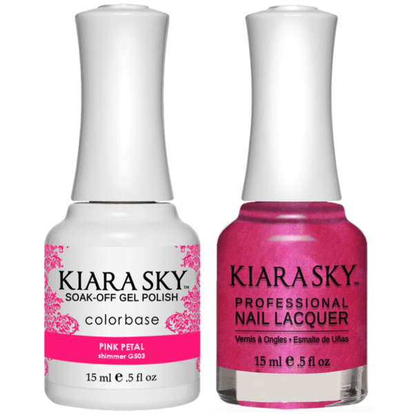 Kiara Sky Gel + Matching Lacquer - Pink Petal #503-Gel Nail Polish-Universal Nail Supplies