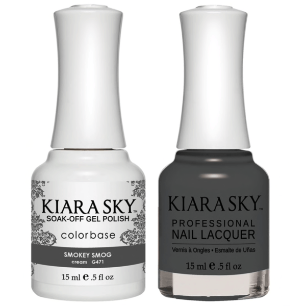 Kiara Sky Gel + Matching Lacquer - Smokey Smog #471-Gel Nail Polish-Universal Nail Supplies