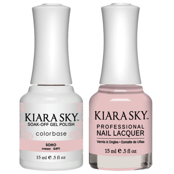 Kiara Sky Gel + Matching Lacquer - Soho #591-Gel Nail Polish-Universal Nail Supplies