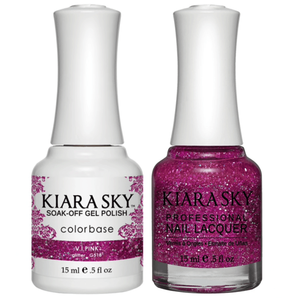 Kiara Sky Gel + Matching Lacquer - V.I.Pink #518-Gel Nail Polish-Universal Nail Supplies