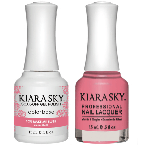Kiara Sky Gel + Matching Lacquer - You Make Me Blush #405-Gel Nail Polish-Universal Nail Supplies
