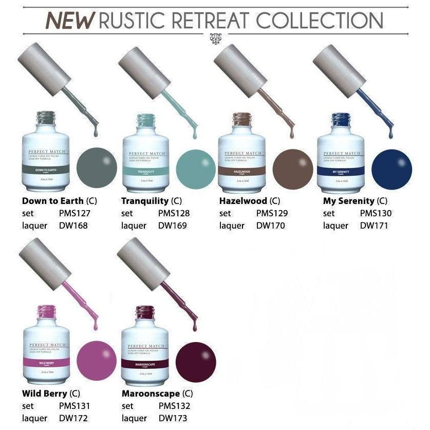 LeChat Perfect Match Gel + Matching Lacquer Rustic Retreat Collection #127 - #132-Gel Nail Polish + Lacquer-Universal Nail Supplies