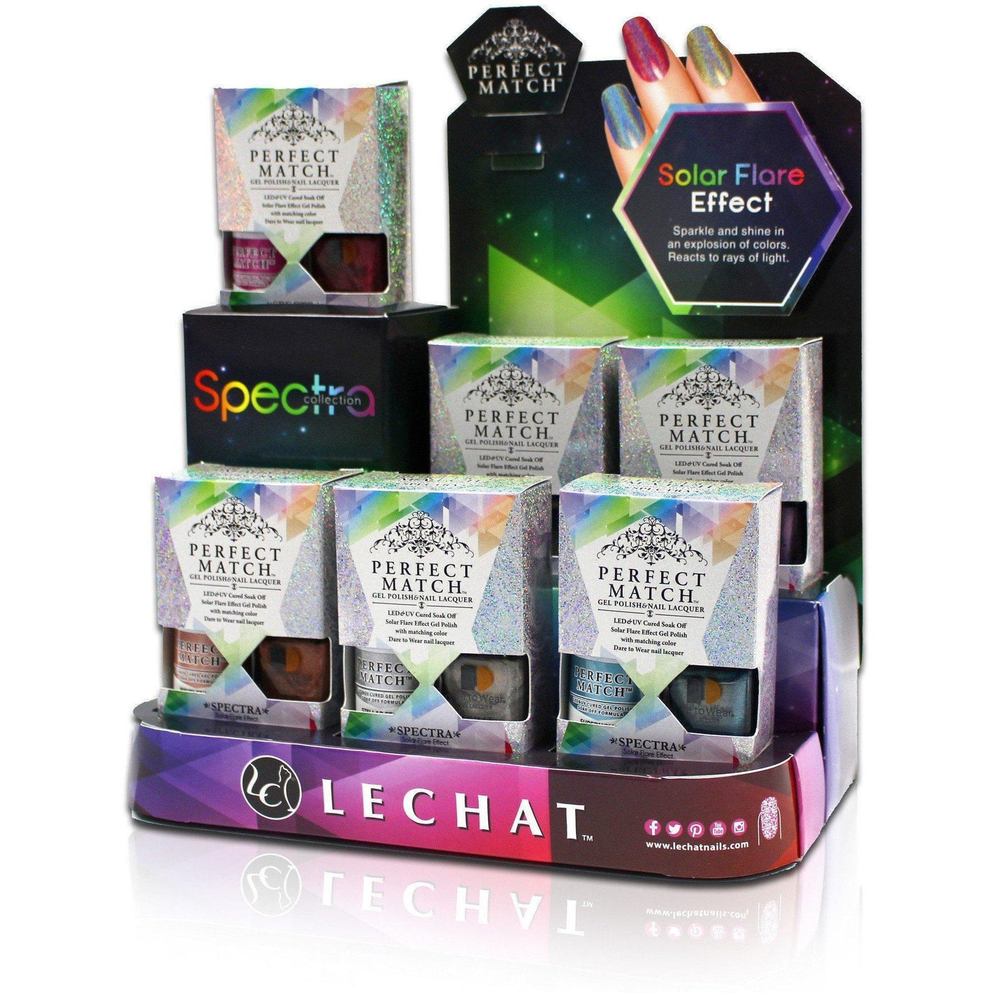 LeChat Perfect Match Gel + Matching Lacquer Spectra Collection #SPMS01 - #SPMS06