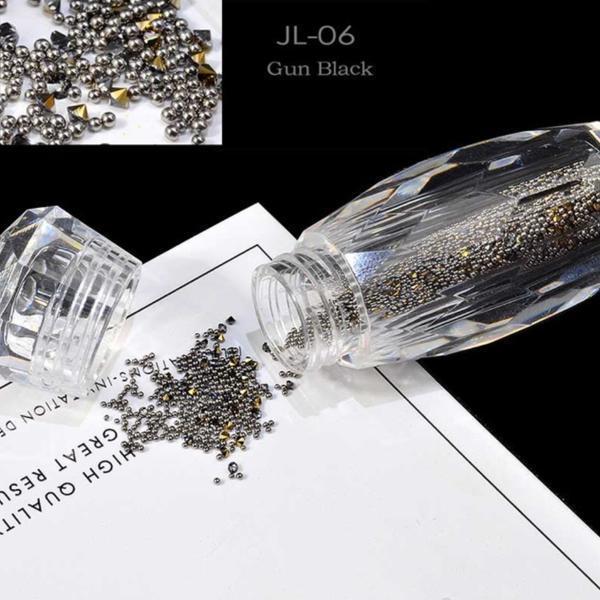 Mini Nail Art Beads - Gun Black #JL06-Nail Art-Universal Nail Supplies