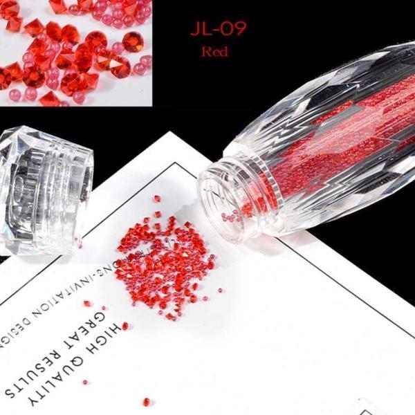 Mini Nail Art Beads - Red #JL09-Nail Art-Universal Nail Supplies