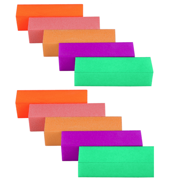 Nail Buffers 180/240 Grit 9.5 cm Set of 10 (Large)-Nail Files-Universal Nail Supplies