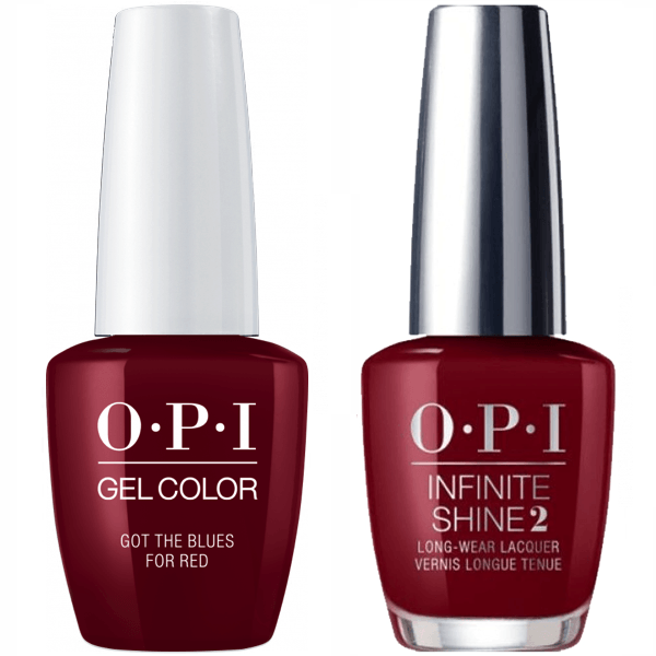 OPI GelColor Got the Blues for Red #W52 + Infinite Shine #W52-Gel Nail Polish + Lacquer-Universal Nail Supplies